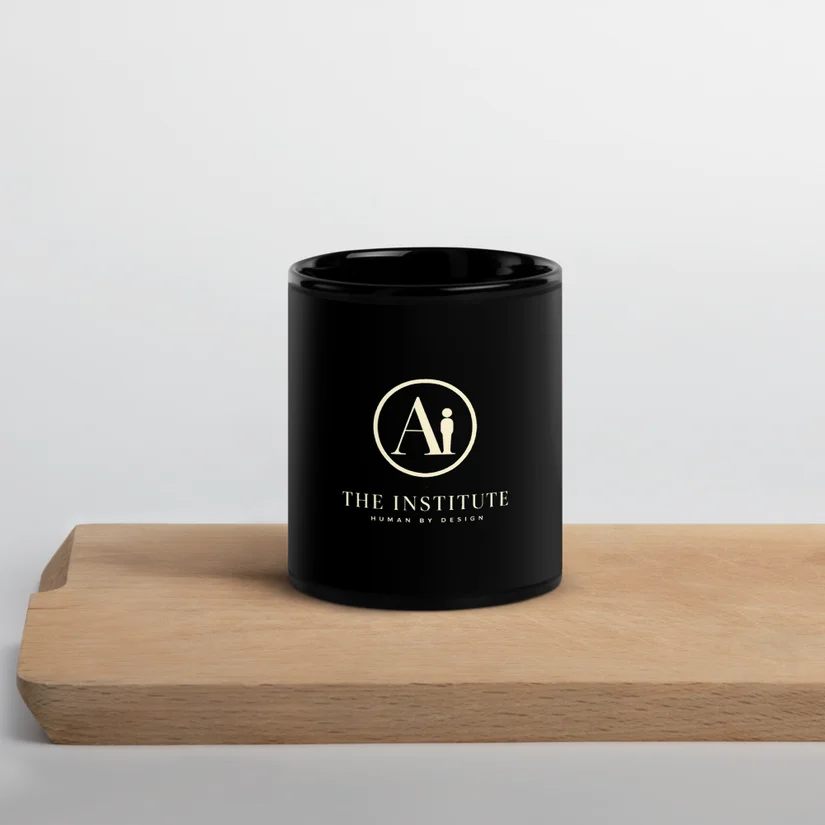 Black studio mug with The Institute Ai mark